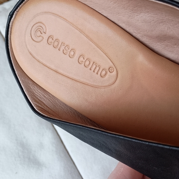 Corso Como Black Leather Cross Strap Women's Sandals_8 - Picture 4 of 7